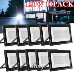 10PCS 150W LED Flood Light Cool White Ouoor Security Work Lamp Spot Floodlight