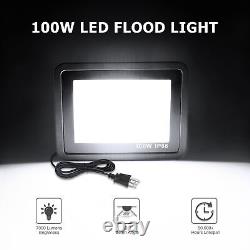 10X 100W LED Flood Light Outdoor Security Lights Garden Floodlights With US Plug