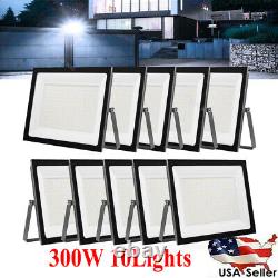 10X 300W LED Flood Light Outdoor Spotlight Cool White Garden Security Lamp 110V