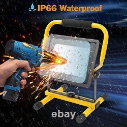 10x 100W LED Work Light Flood Light US Plug Stand Portable Outdoor Camping Lamp