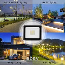 20Pack LED Flood Light 100W Spotlight Security Garden Outdoor Lamp US Plug 3000K