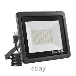 20X 50W LED Flood Light US Plug Cool White Exterior Spotlight Garden Yard Lamp