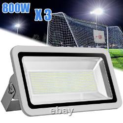 3 Pack 800W LED Flood Lights Outdoor Security Outside Fields Stadium Court Lamp