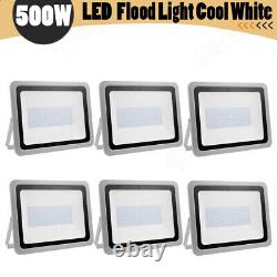 6Pack 500W Cool White LED Flood Light Lamp Spotlight Floodlights Garden Outdoor