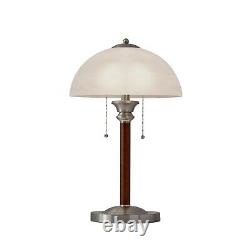 Adesso Home Lexington Incandescant Table Lamp Dark Walnut & Brushed Steel