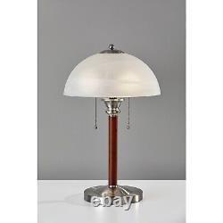 Adesso Home Lexington Incandescant Table Lamp Dark Walnut & Brushed Steel