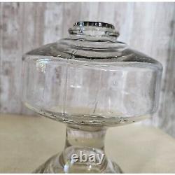 Antique EAPG Glass Kerosene Oil Lamp With Original Hurricane Chimney And Burner