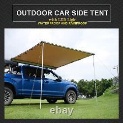 Car Side Awning Retractable Pull Out Roof Tent Sun withLED Light Summer Outdoor