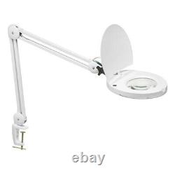 Dainolite 1 Light LED Magnifier Lamp, White DMLED10-A-5D-WH