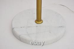 Eclipse 1 Light Brass Floor Lamp With Frosted White Glass