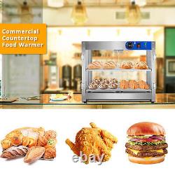 Food Warmer 3-Tier Electric Cabinet with Lighting 110V Portable Commercial