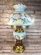 Gone With The Wind Hurricane 3 Way Table Lamp Hand Painted Floral Design