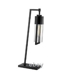 Lite Source Norman 1 Light Table Lamp, Black/Clear LS-23264BLK