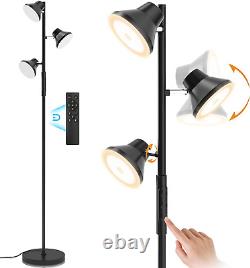 SIBRILLE Upgraded LED Floor Lamp, 36W Dimmable Standing Lamp with Remote & 3