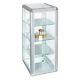 Tall Silver Glass Display Cabinet with LED Lighting 14 x 12 x 27