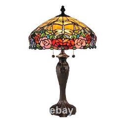 Zenia Rose Tiffany Table Lamp Multi